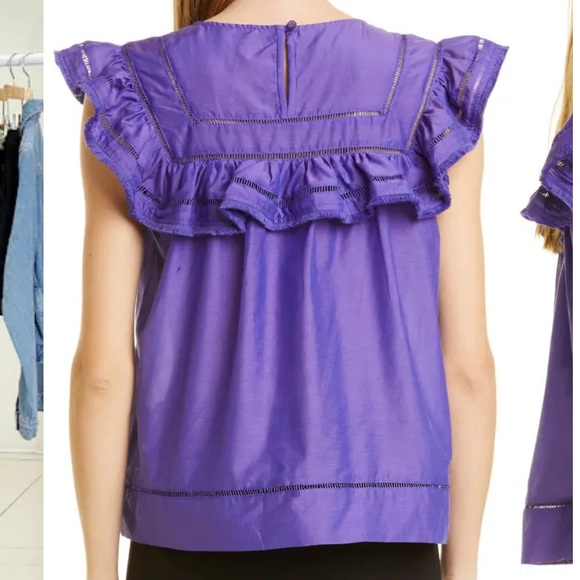 {munthe} Purple Ruffle Blouse Size S/M - Picture 3 of 11